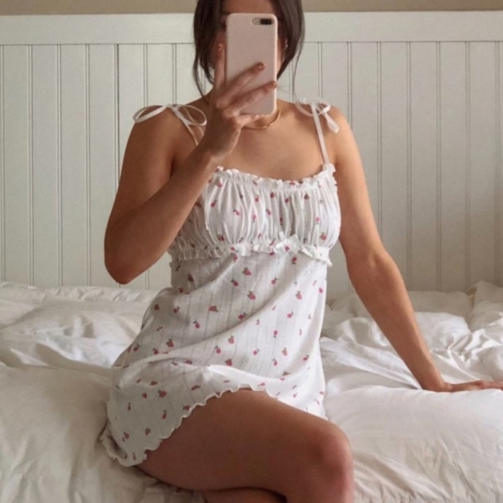 For Love And Lemons Blossom Pointelle Slip Dress